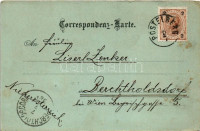 1898 (Vorläufer) Postoloprty, Postelberg, night. Karl Fritsche Art Nouveau, floral, litho (surface damage)