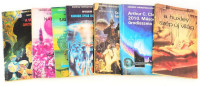 Kozmosz Fantasztikus Könyvek sorozat 7 kötete:Aldous Huxley: Szép új világ, Arthur C. Clarke: 2010. második űrodisszeia, George Lucas: Csillagok háborúja (sérült borítóval), Spielberg: Harmadik típusú találkozások, Umberto
