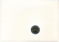 San Marino 1985. 500L bimetál felbélyegzett borítékban, bélyegzéssel, német nyelvű leírással T:UNCSan Marino 1985. 500 Lire bimetallic coin in envelope with stamp and cancellation, with German description C:UNC