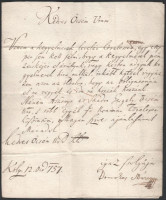 1757 Domokos Márton debreceni főbíró, irodalmár levele