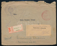 1945 Készpénzzel bérmentesített ajánlott levél Kiss Ferencnek, visszaküldve 