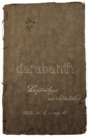 1921 R[egnum] M[arianum] cs[erkész]cs[apat] Senyővölgyi cserkésztábor 1921. jul. 4. - aug. 6. fotóalbum, 96 nagyrészt feliratozott fotókkal, valamint 5 képeslappal, a képeslapokon Márton Lajos grafikákkal. Rajtuk tábori életképekkel,