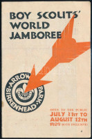 1929 Arrowe cserkész világ Jamboree kihajtható, színes, képes, leporelló. / 1929 Arrowe Scout World Jamboree fold-out, color, illustrated, leafle