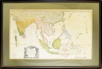 1748 Mayer, Tobias (1723-1762) - Dorn, Sebastian (1705-1778): Carte des Indes Orientales dessinée suivant les observations les plus recentes, dont le principal est tirée des cartes hydrographiques de Mr. D'Apres de Mannevillette. Dediée tres