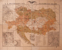 1876 K. K. Militärkarte von Oesterreich-Ungarn. Entworfen von Khoss v. Sternegg, K. K. Major. Fünfte vollstandig neu bearbeitete Auflage. Teschen, 1876., Verlag der Buchandlung für Militarliteratur von Karl Prochaska,(F. A. Brockhaus'
