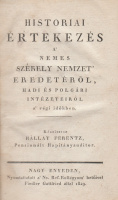 KÁLLAY FERENTZ: Historiai értekezés a’ nemes székely nemzet’ eredetéről, hadi és polgári intézeteiről a’ régi időkben.