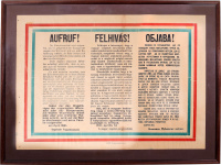 FELHÍVÁS! – AUFRUF! - OБJABA! ● A magyar csapatok parancsnokságának felhívása a délvidéki bevonulás alkalmából.