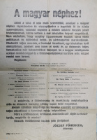 HIRDETMÉNY „A MAGYAR NÉPHEZ!”
