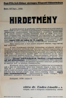 HIRDETMÉNY A ZSIDÓK VÁLASZTÓI JOGÁRÓL