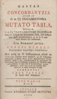 KŐRÖSI MIHÁLY: Magyar concordántzia, avagy az Ó és Új Testamtentomra mutató tábla, Mellyben az ó és új testamentomi írásokban meg-írt dolgok és nevezetes szók, sok hellyeken egész mondásokkal-is az A-B-C-nek rendi szerént fel-találtatnak.