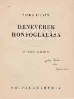 SINKA ISTVÁN: Denevérek honfoglalása [Elbeszélő költemény.]
