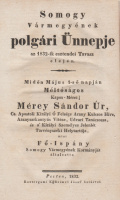 SOMOGY VÁRMEGYÉNEK POLGÁRI ÜNNEPJE