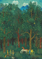 Pekáry István (1905 - 1981): Erdei vadászat, 1966