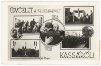 KASSA 1938. Bevonulás, képeslap 