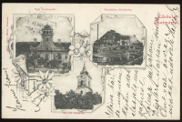 SZATMÁR / SZATMÁRNÉMETI 1902. Régi képeslap, Régi törvényszék, Neuschlosz fűrésztelep, Református templom